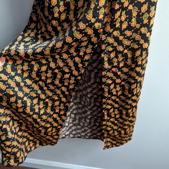 New Urban Outfitters Mariah lace up midi slip dress hearts size xs - Picture 7 of 8